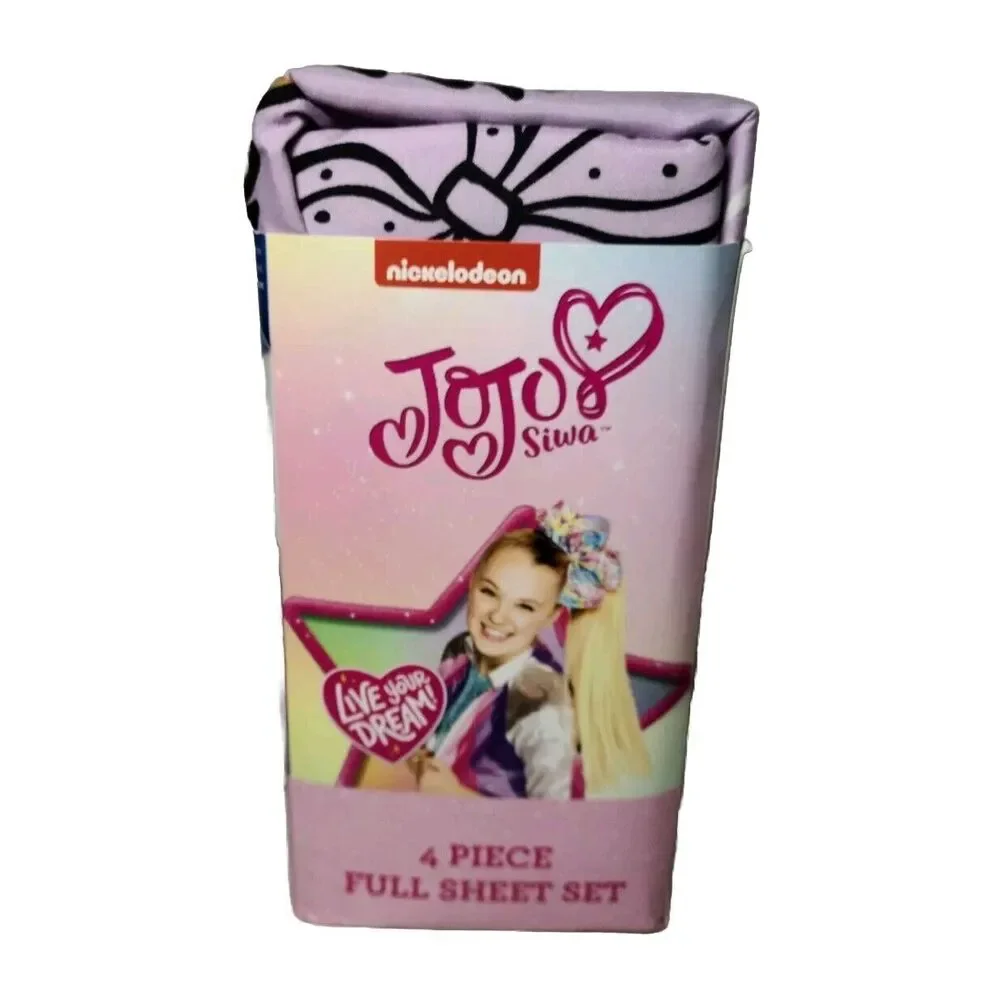 JoJo Siwa Cob Unicorn BowBow Dog 4 Piece Microfiber Full Sheet Set Nickelodeon